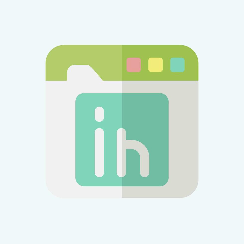 Icon Linkedin. related to Communication symbol. flat style. simple design editable. simple illustration vector