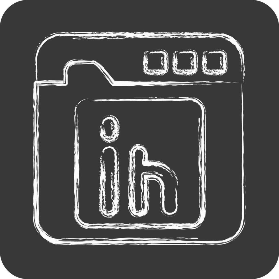 Icon Linkedin. related to Communication symbol. chalk Style. simple design editable. simple illustration vector