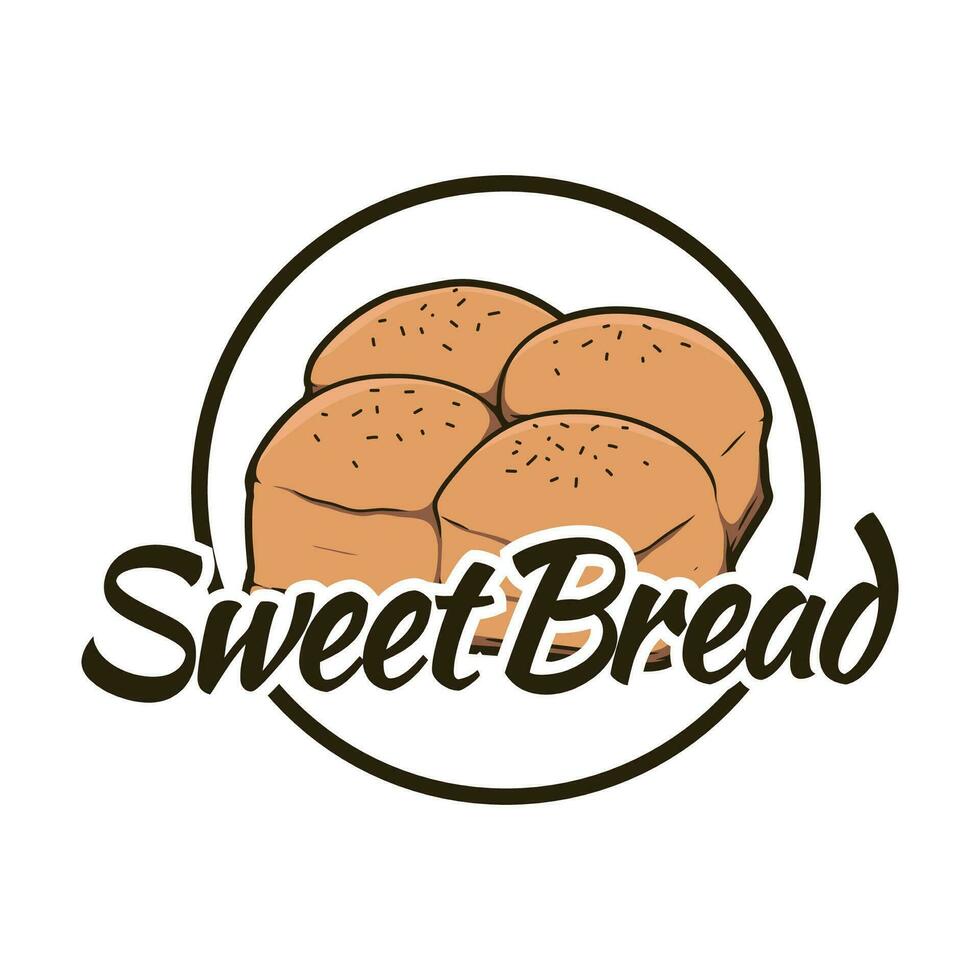 sweet bread logo design template vector