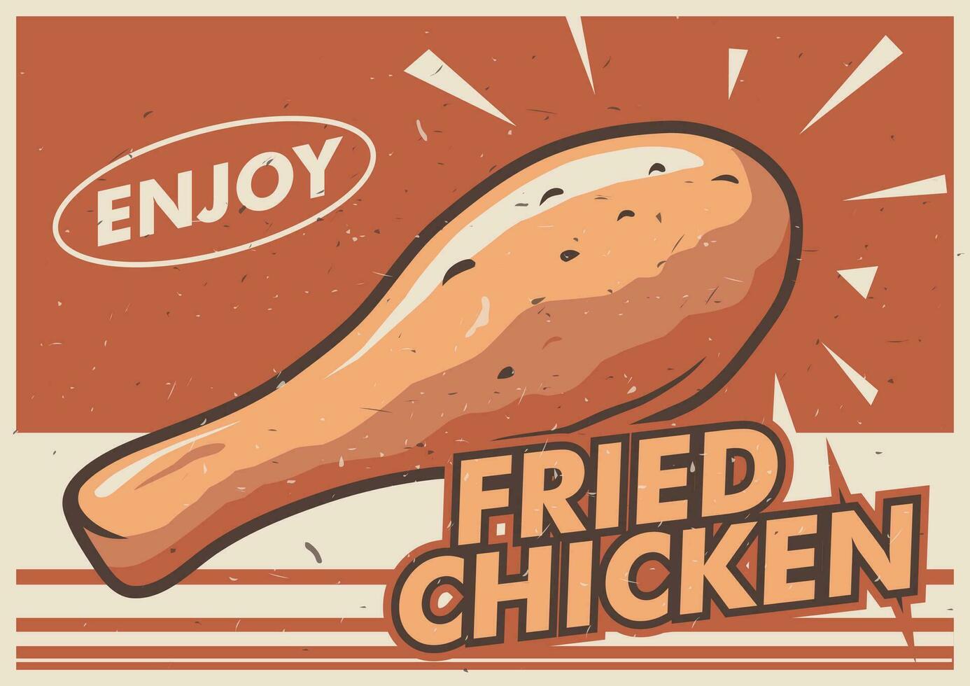 fried chicken vintage poster design vector