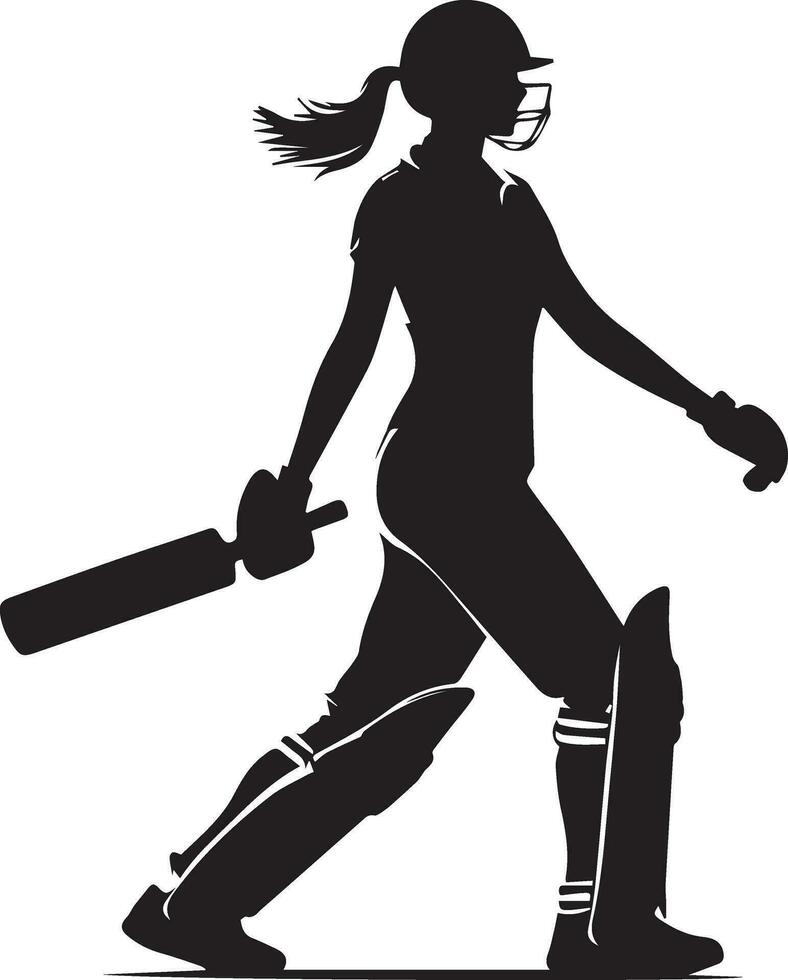 cricketer pose vector silhouette