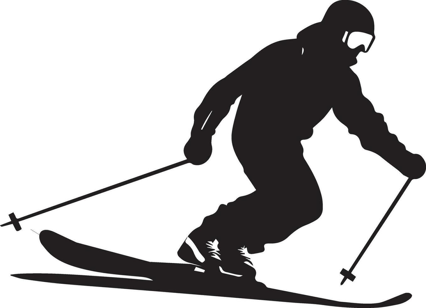 un esquiador vector silueta ilustración negro color 4 4