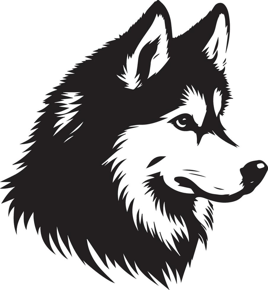 Siberian husky dog vector silhouette 11