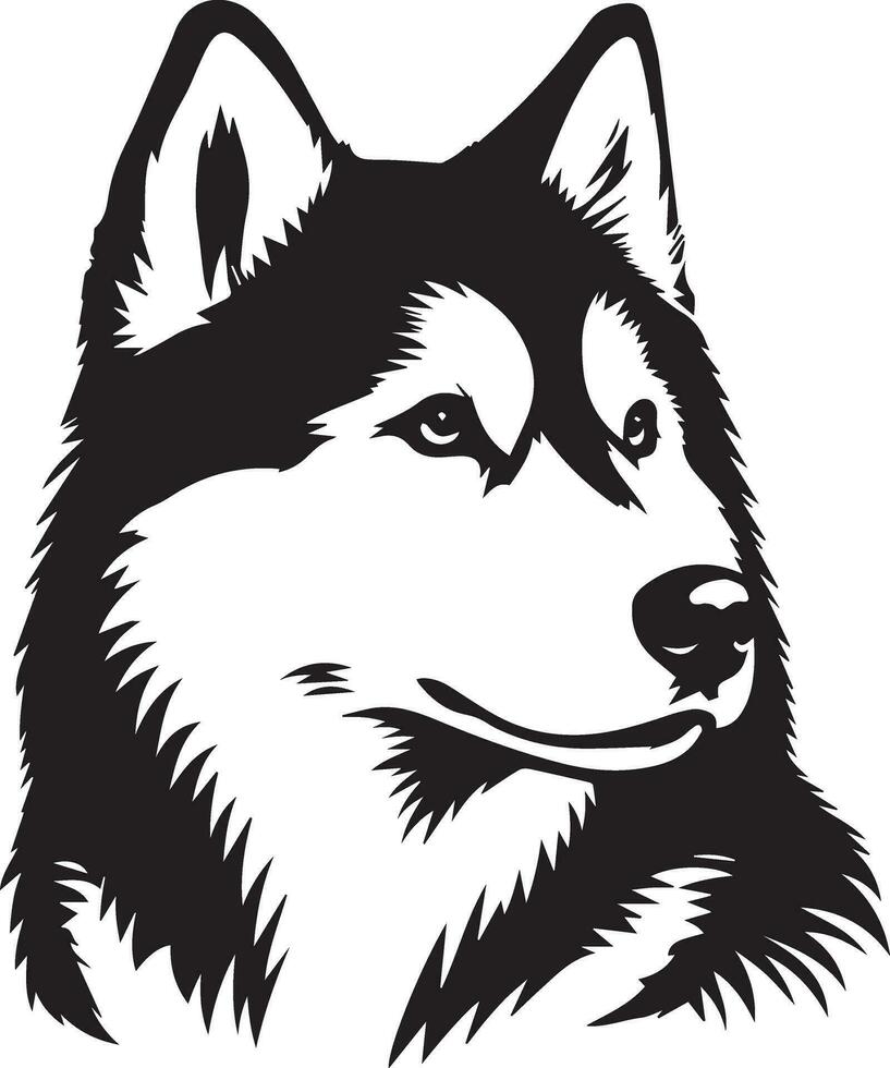 Siberian husky dog vector silhouette 5