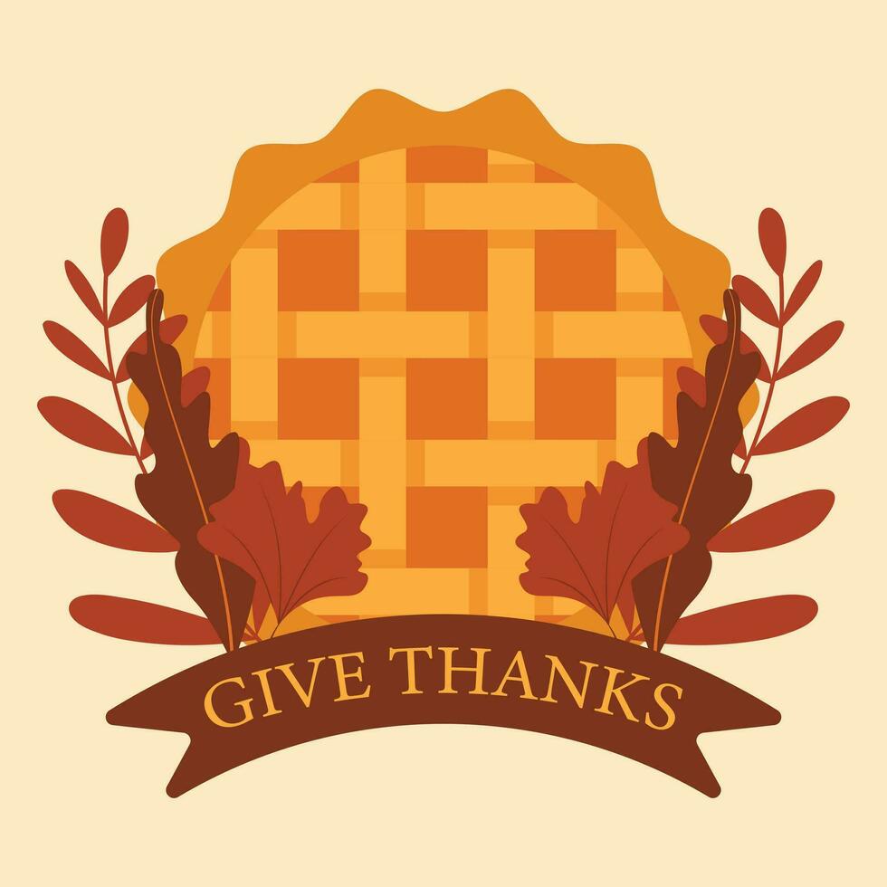 Thanksgiving celebration holiday vector arts. Simple and festive thanksgiving theme vector with dominant green, brown, and orange color