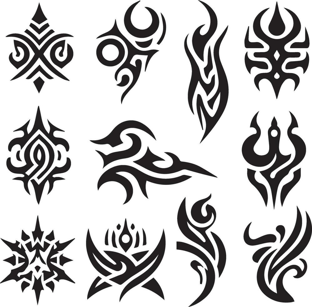Tribal tattoo design vector art illustration 24