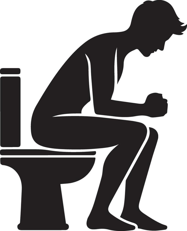 constipation vector silhouette illustration black color