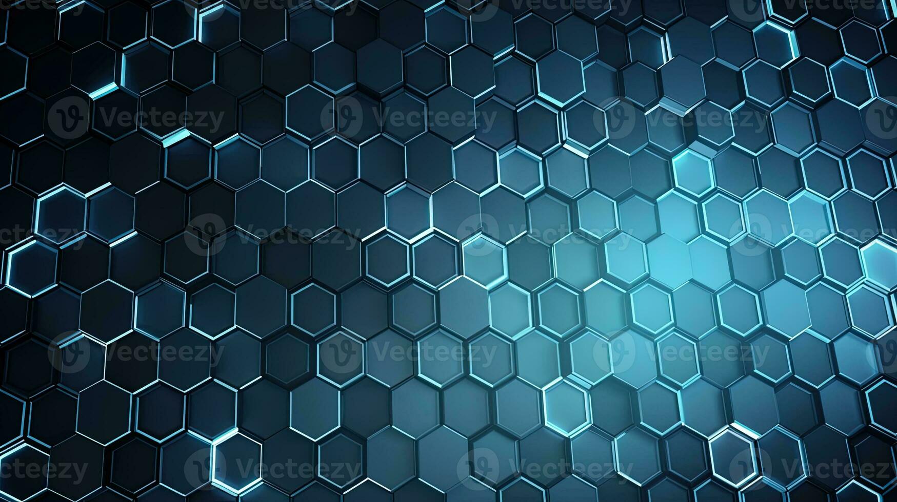 Abstract technological hexagonal background digital Technology Network Background Illustration Futuristic point wave. photo