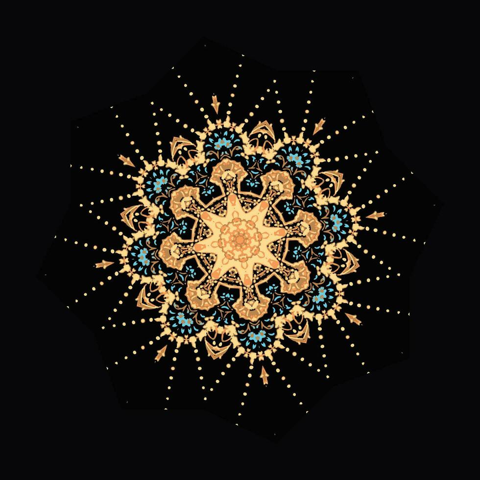Gold zentangle mandalas, Mandala for henna, mehendi, tattoo, Decorative ethnic ornamental elements, Oriental patterns vector, royal and luxury vector