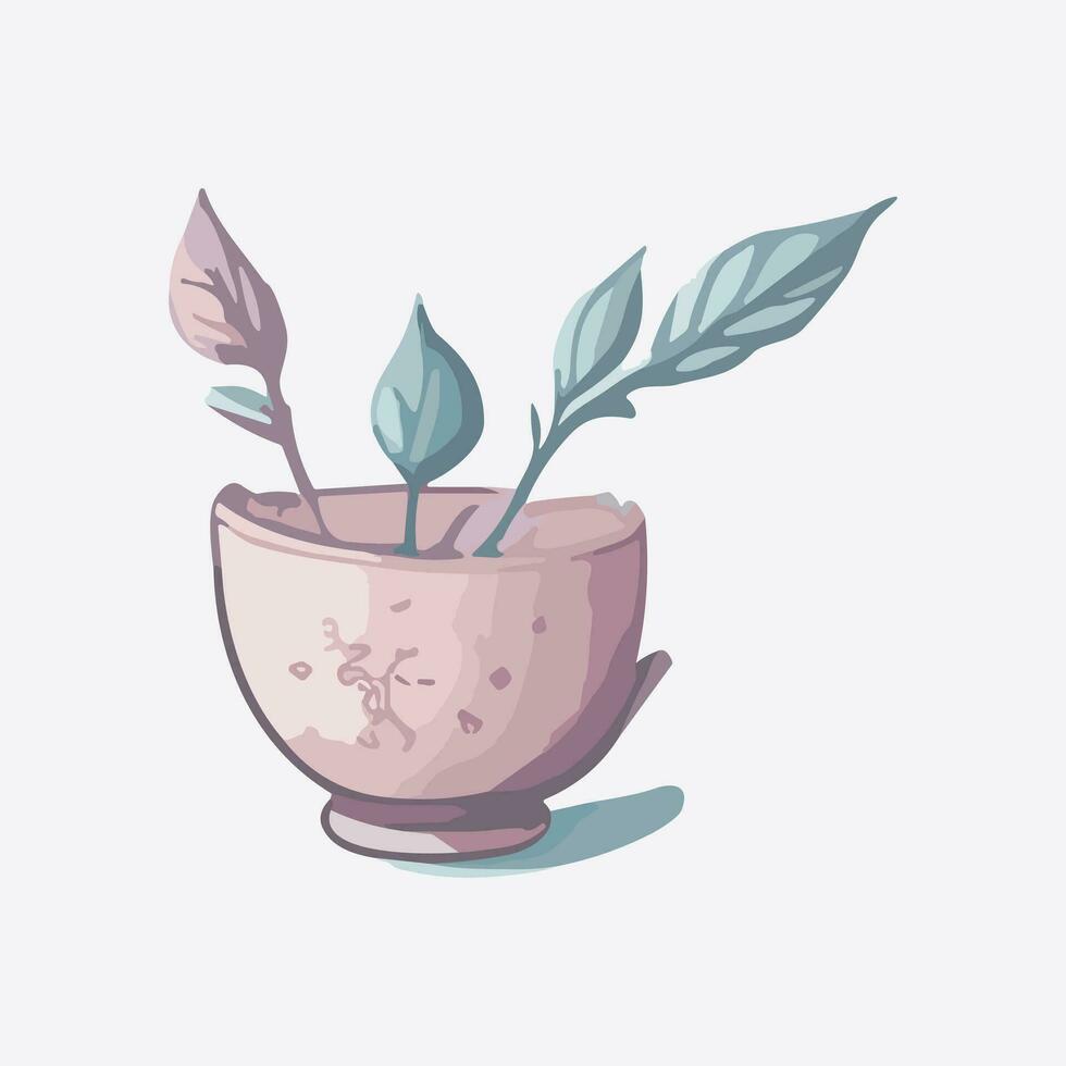 Delicate porcelain teacup vector illustration