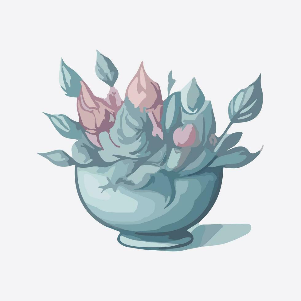 Delicate porcelain teacup vector illustration