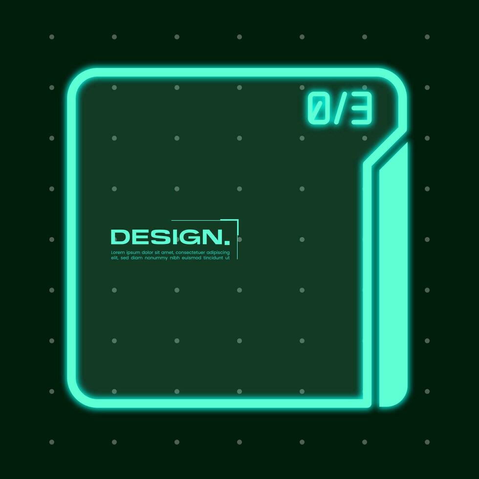 Futuristic glow element vector illustration. Shiny frame effect decoration.