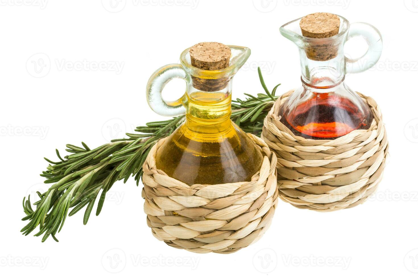 Oil, vinegar and rosemary photo