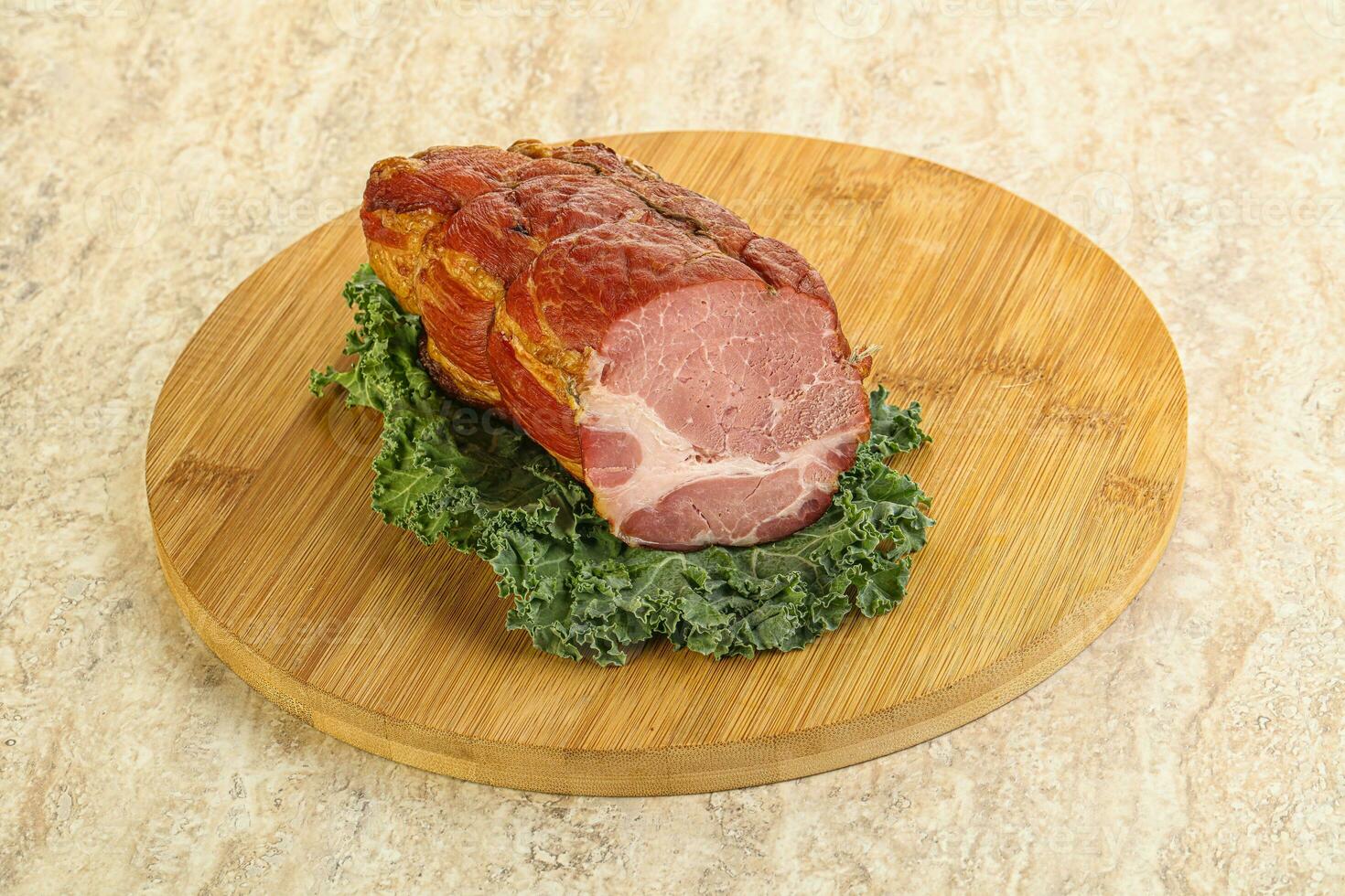 Delicous pork cured meat isolated photo