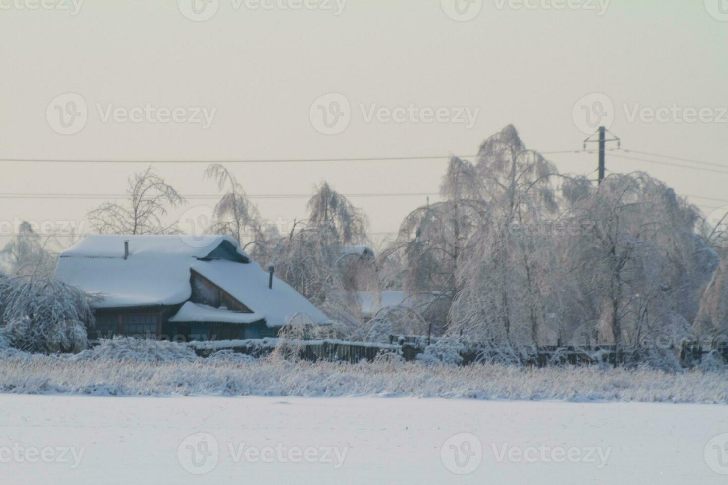 winter village on coast photo