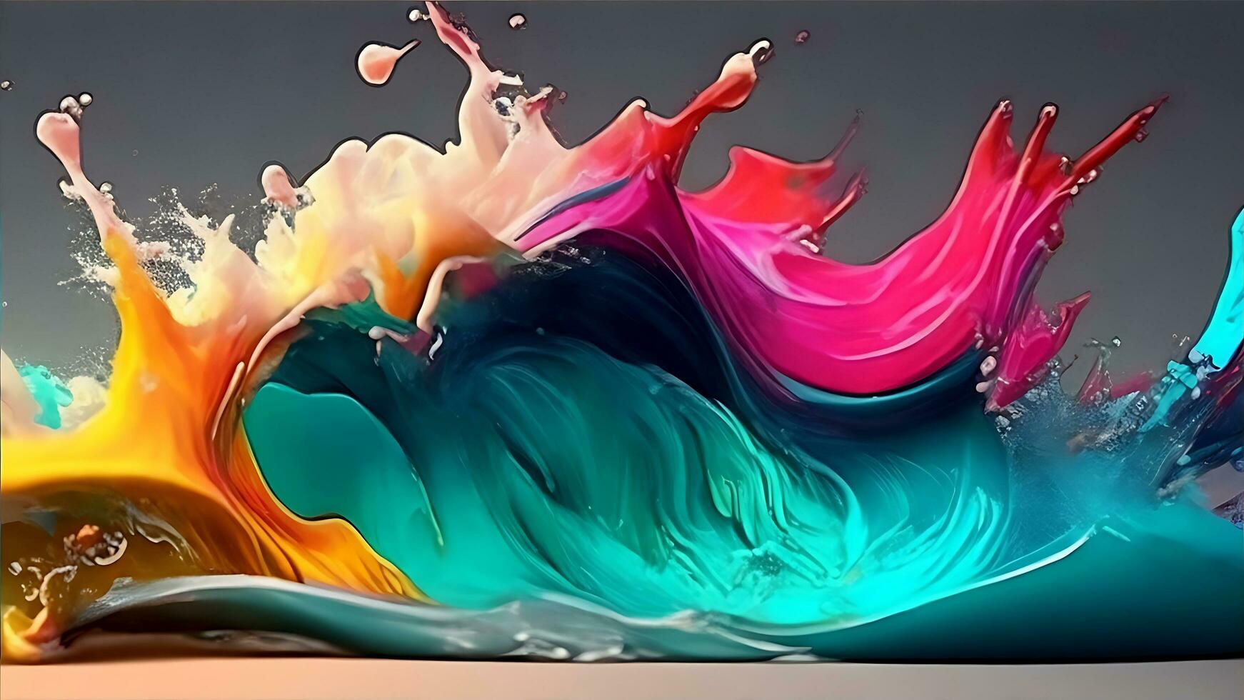 Photo abstract colorful splash 3d background. Ai Generative.