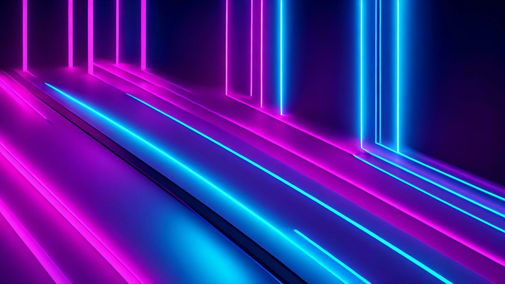 3d render abstract minimal neon background pink and blue. photo