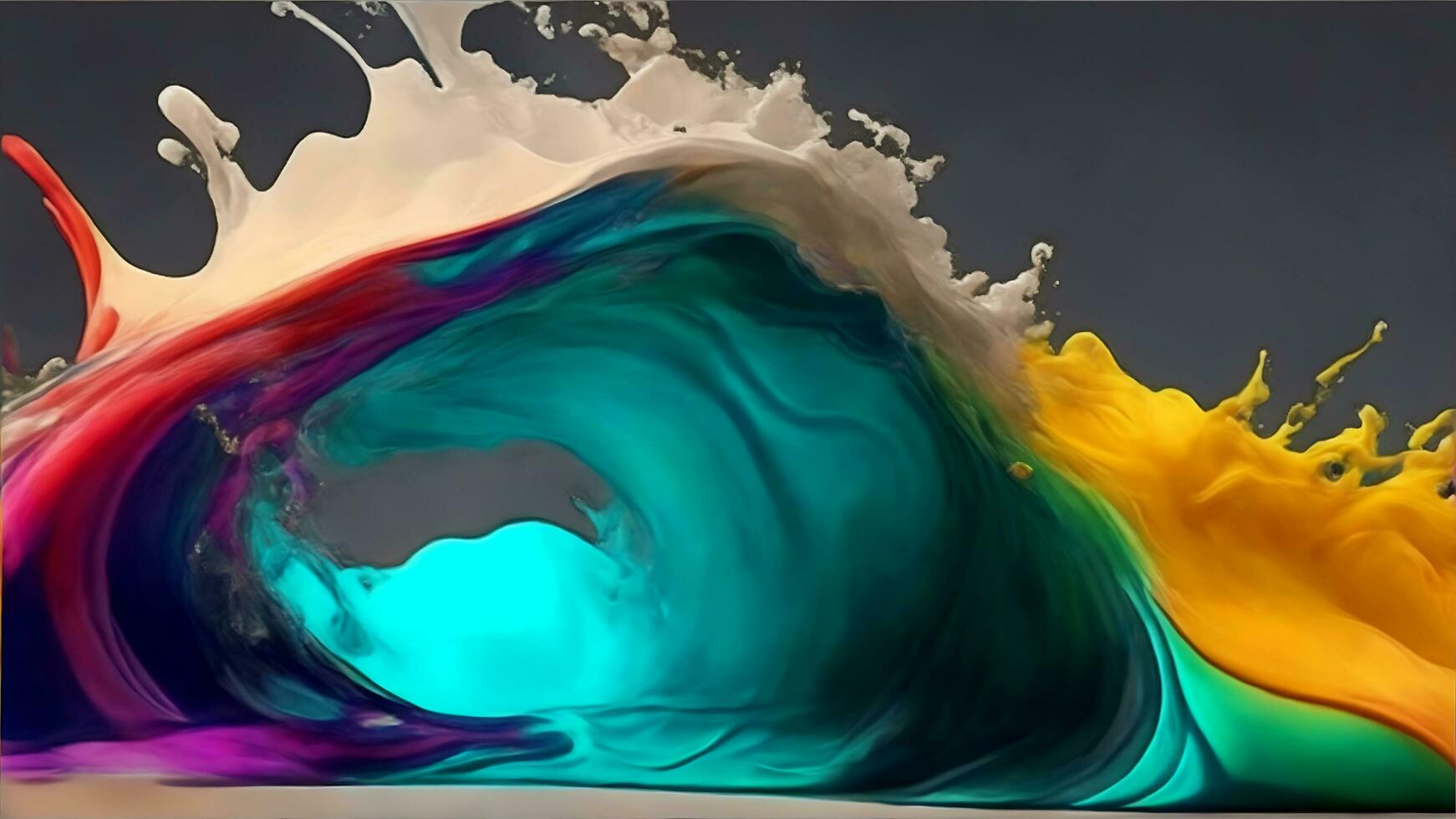 Photo abstract colorful splash 3d background. AI Generative