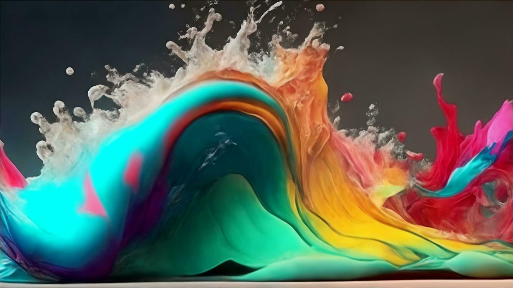 Photo abstract colorful splash 3d background. AI Generative