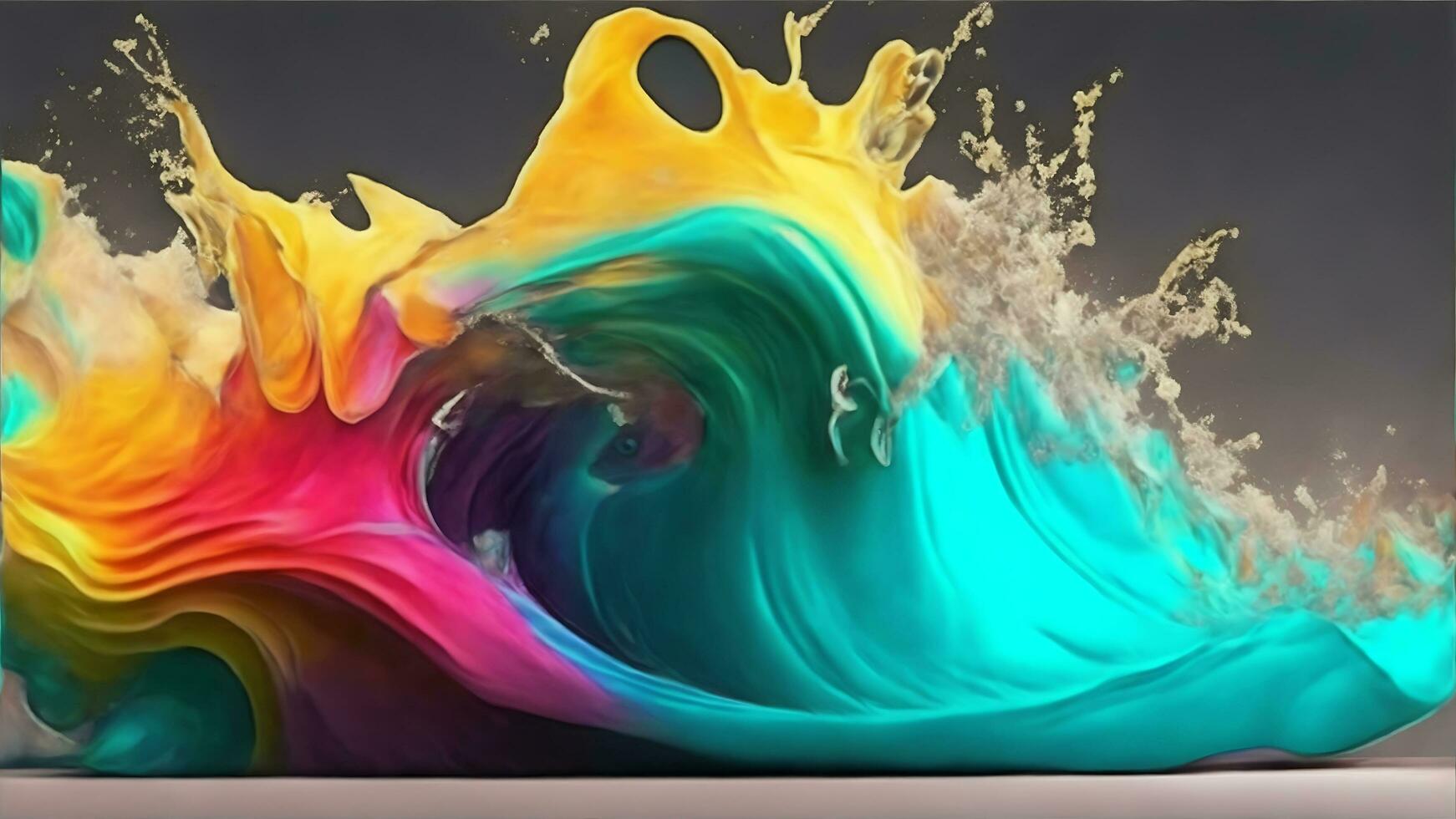 Photo abstract colorful splash 3d background. AI Generative