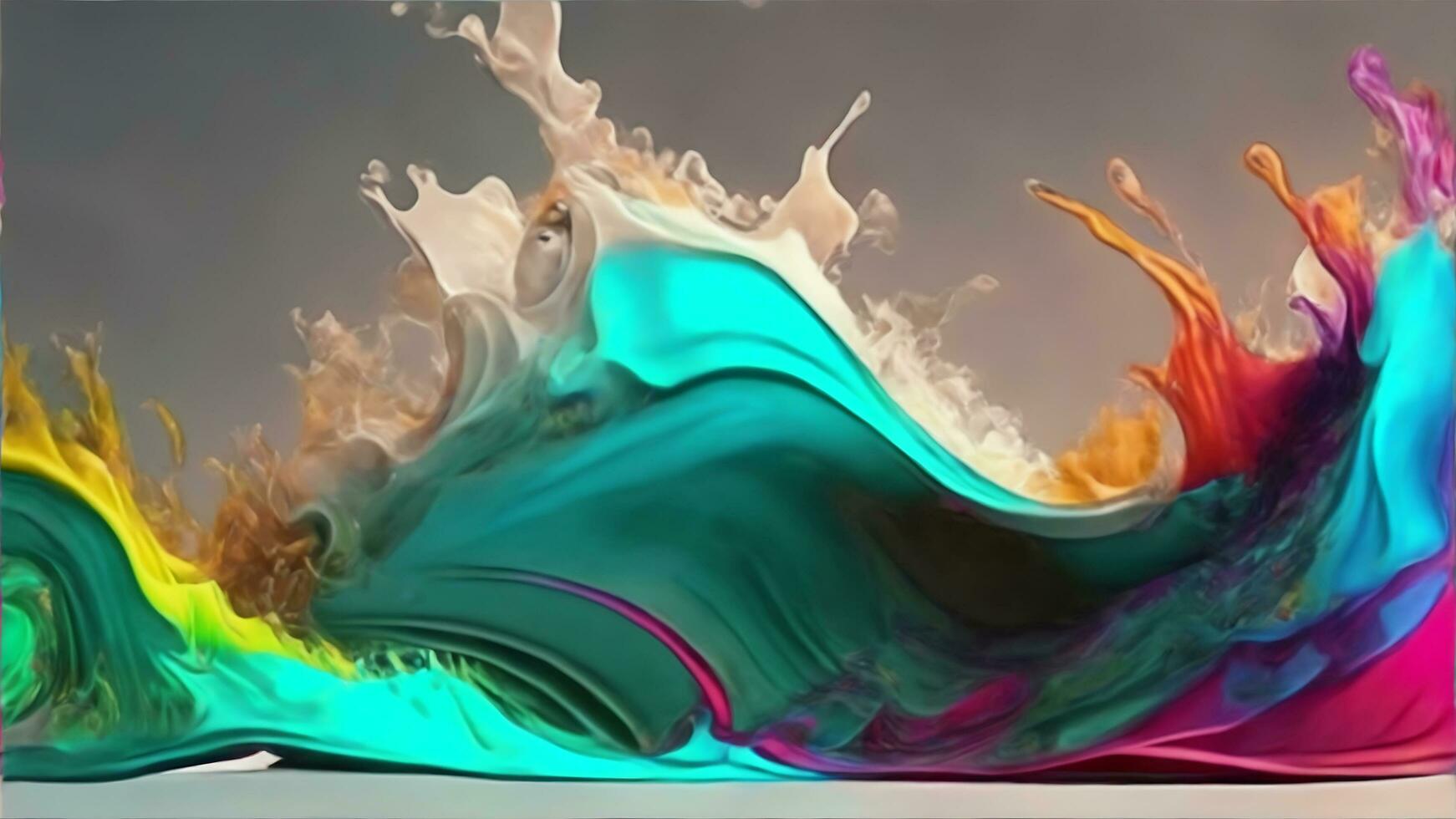 Photo abstract colorful splash 3d background. AI Generative