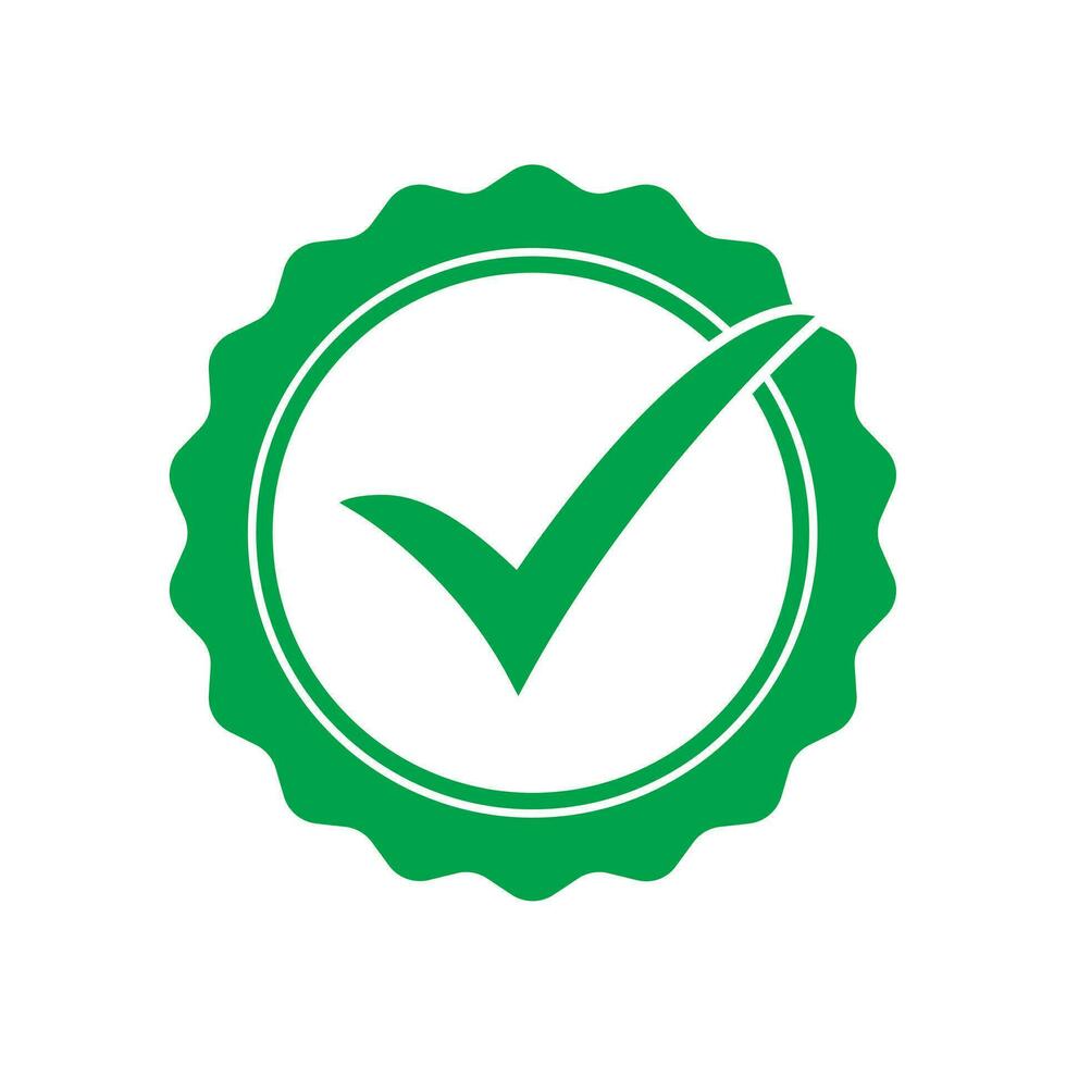 Quality guarantee icon, check mark in seal icon. vector