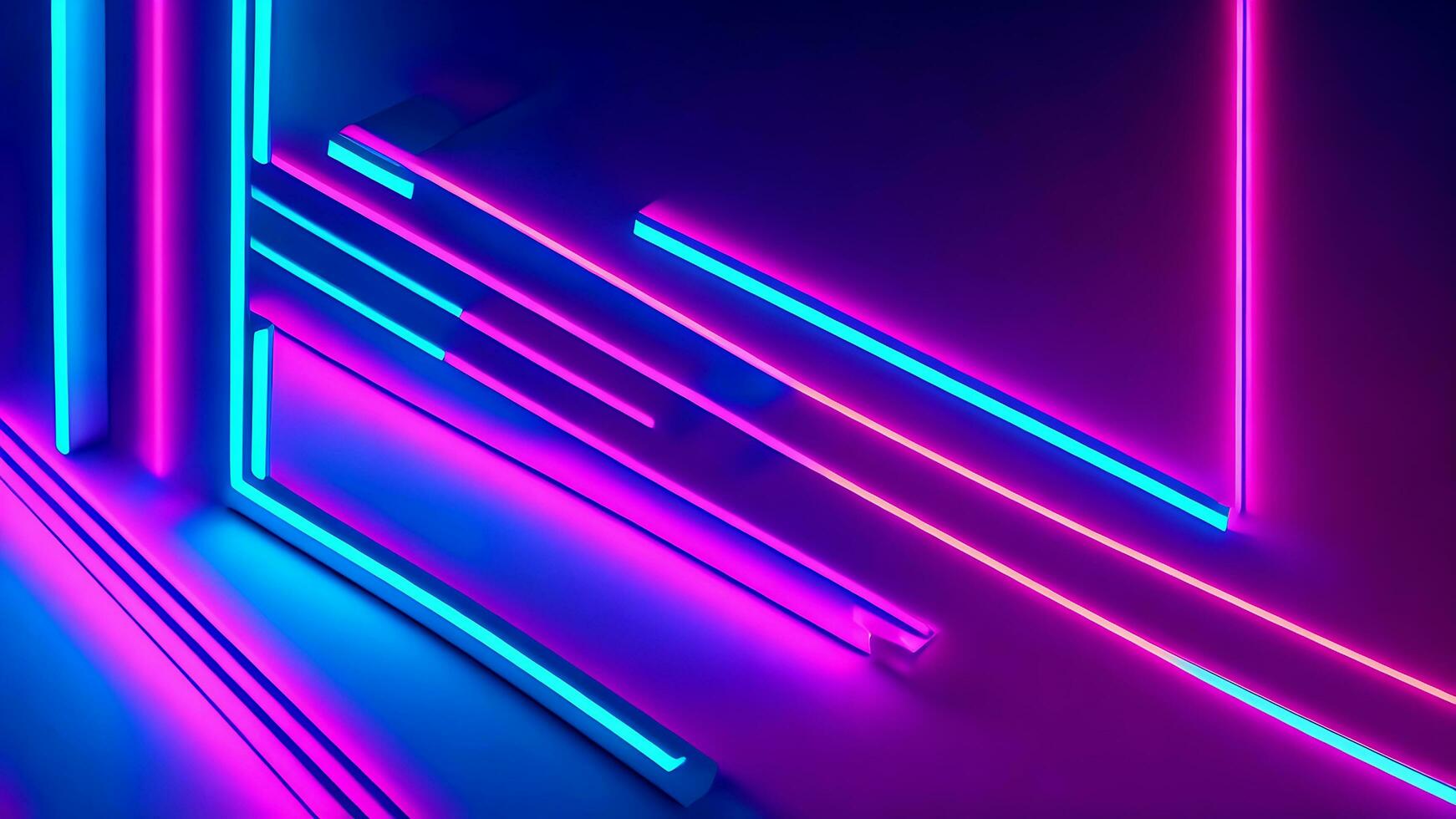 3d render abstract minimal neon background pink and blue. photo