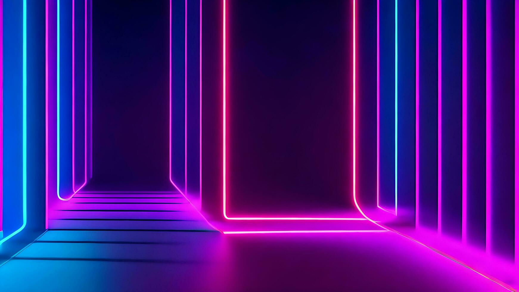 3d render abstract minimal neon background pink and blue. photo