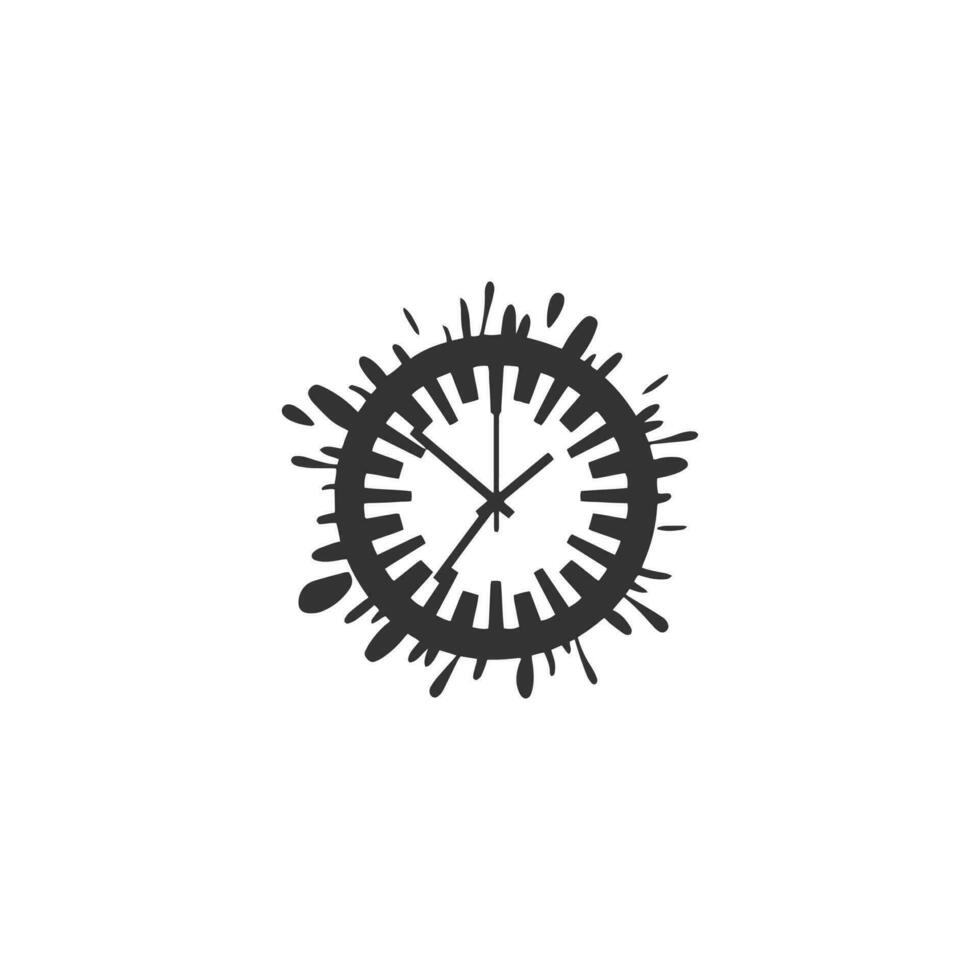 un logo de reloj icono vector diseño reloj silueta aislado oscuro logo