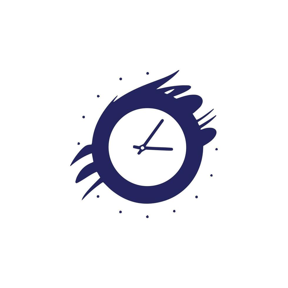 A logo of watch icon vector design watch silhouette isolated blue design