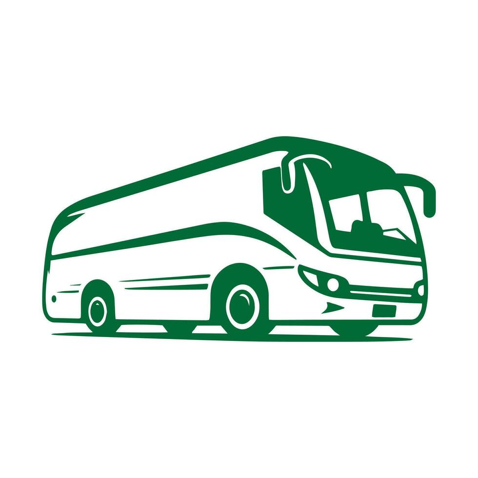 Logo of bus icon vector silhouette isolated design school bus concept green icon