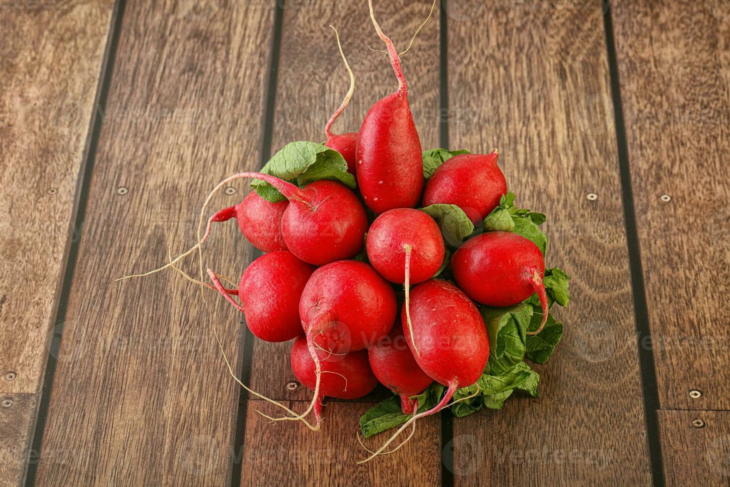 Heap ripe fresh red radish photo