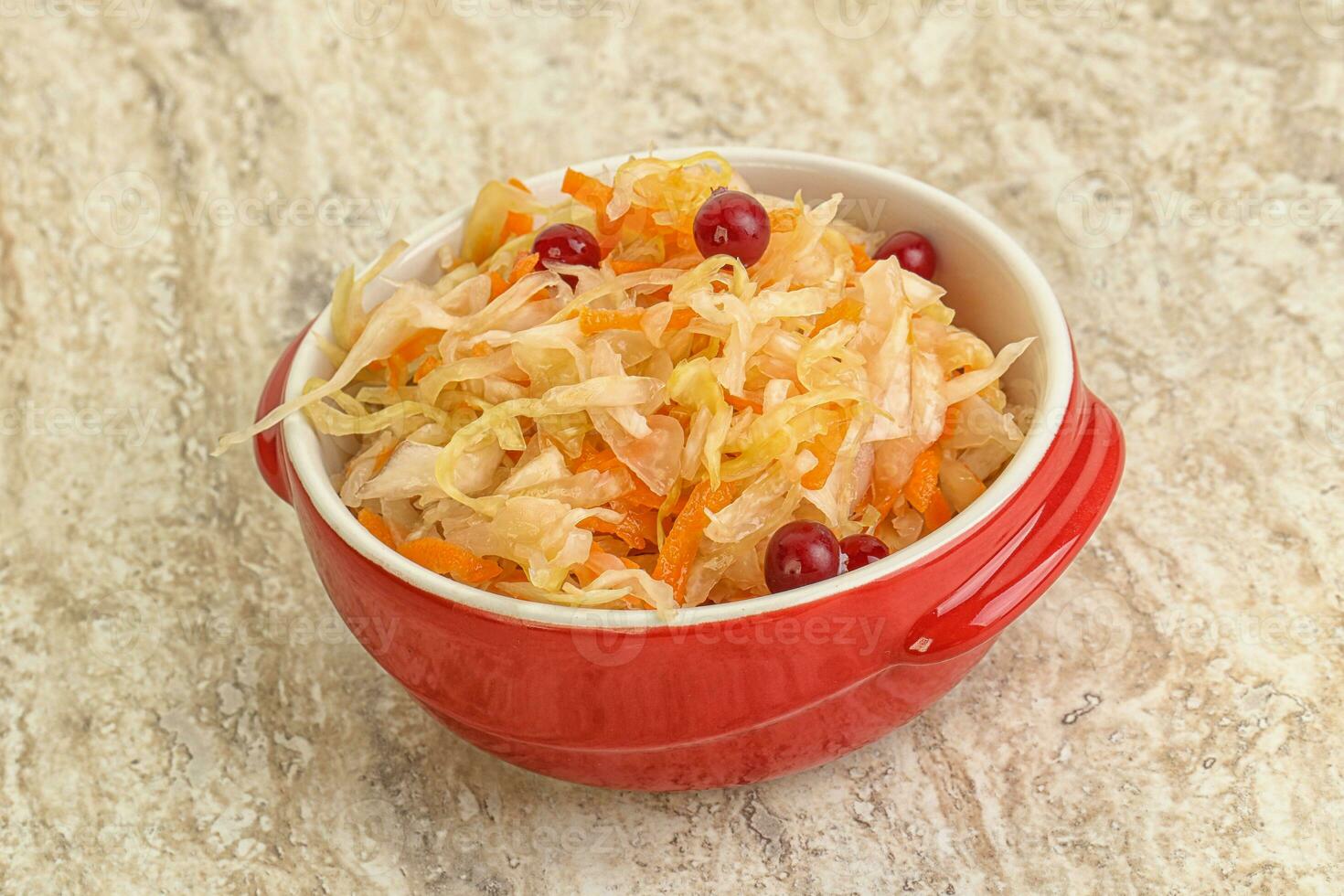 Fermented cabbage - sauerkraut in the bowl photo
