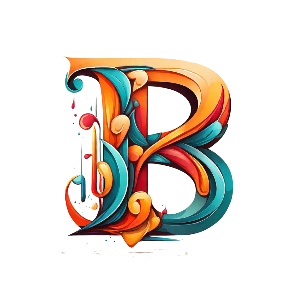 B colorful logo design png
