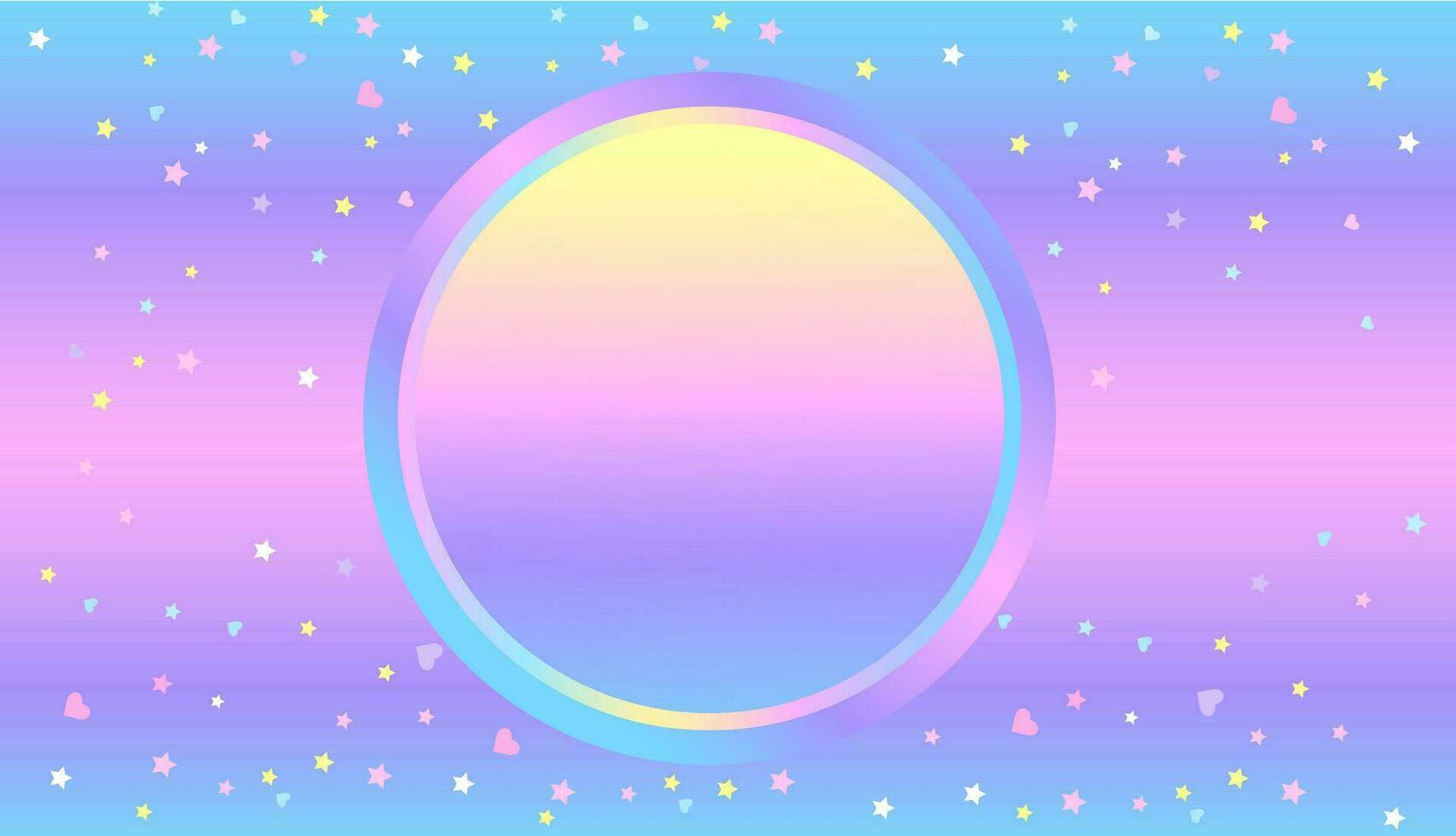 olographic abstract background with rainbow circle. vector