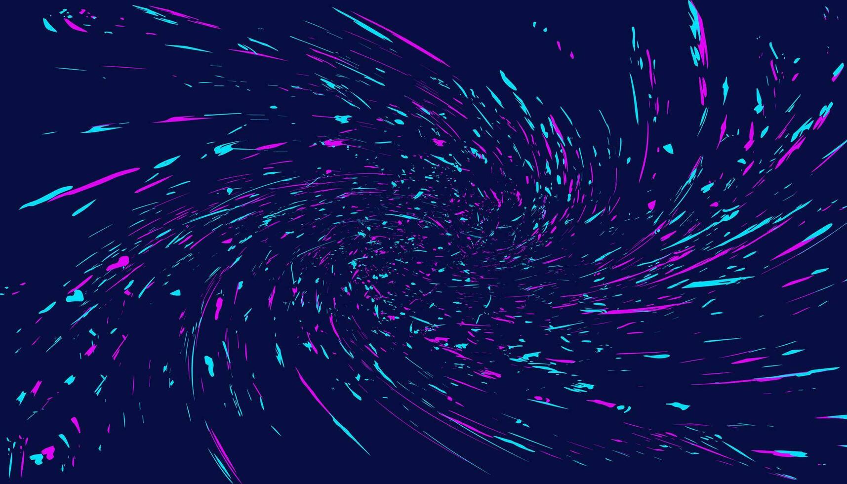 Abstract blue background with a vortex, a spiral of particles flying in space. vector