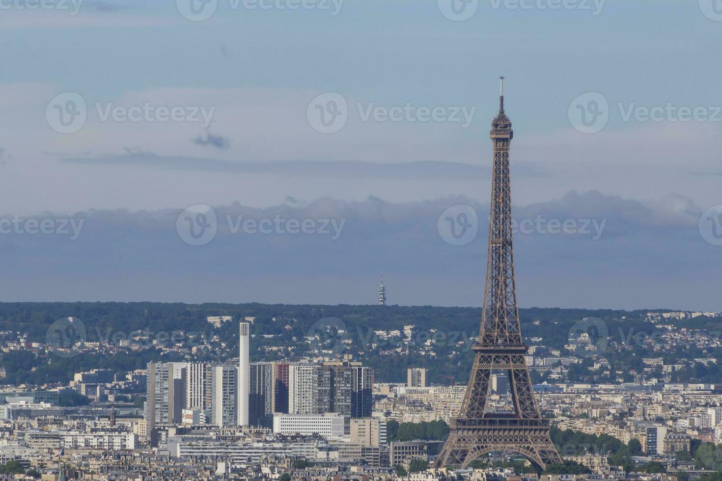 sight of Paris with Eiffel tower at summer photo