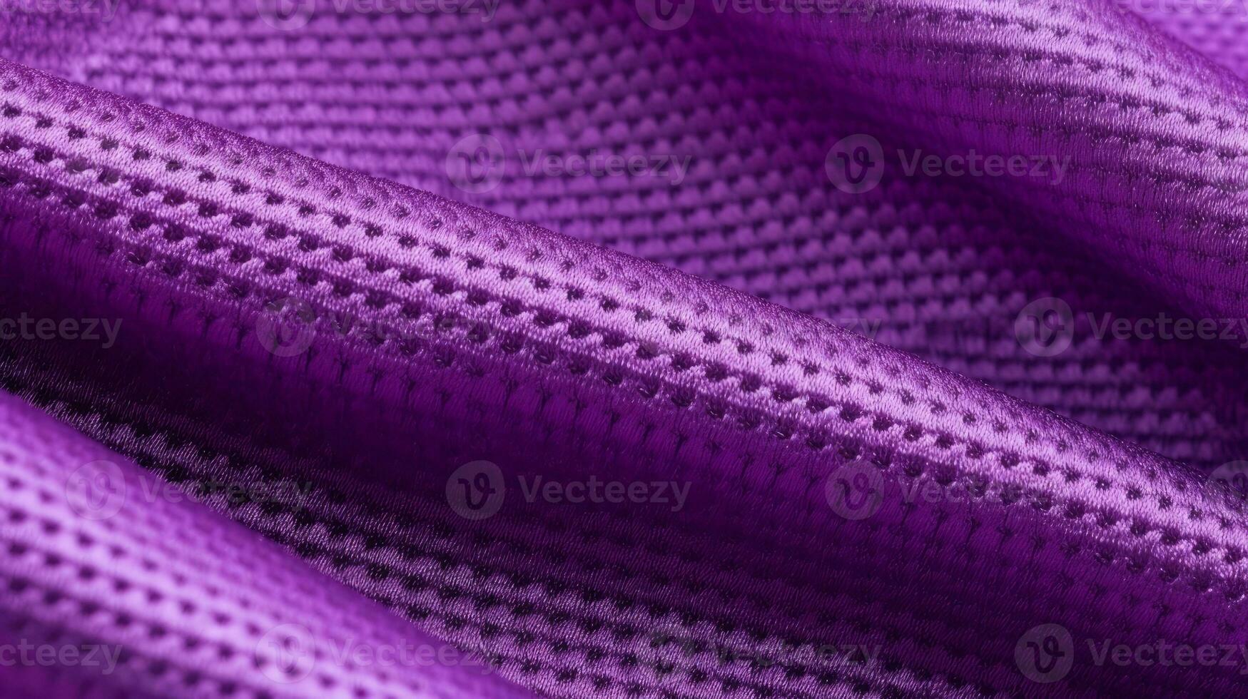 Purple soccer fabric texture with air mesh. Athletic wear backdrop photo