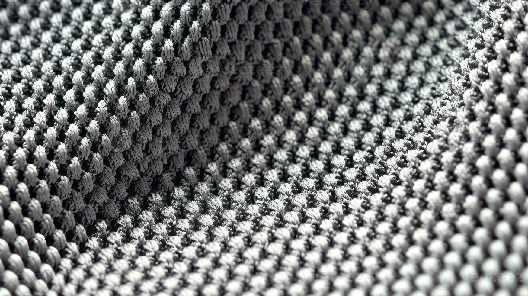 Grey soccer fabric texture with air mesh. Athletic wear backdrop photo