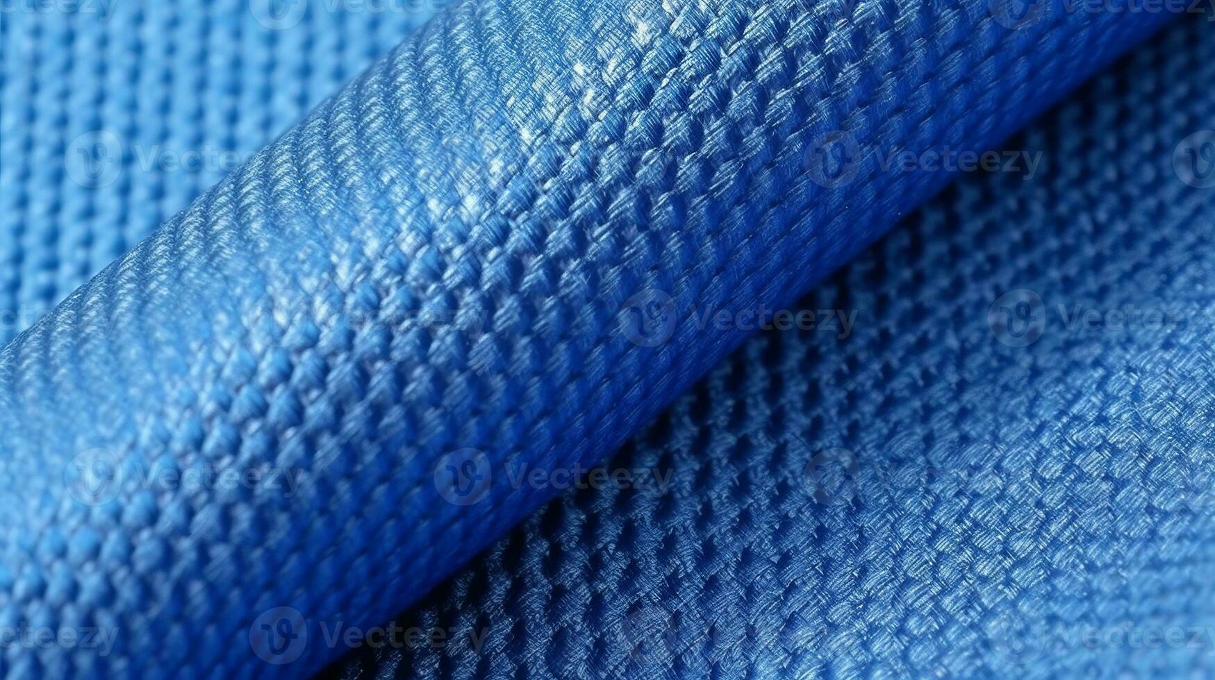 Blue soccer fabric texture with air mesh. Sportswear background photo