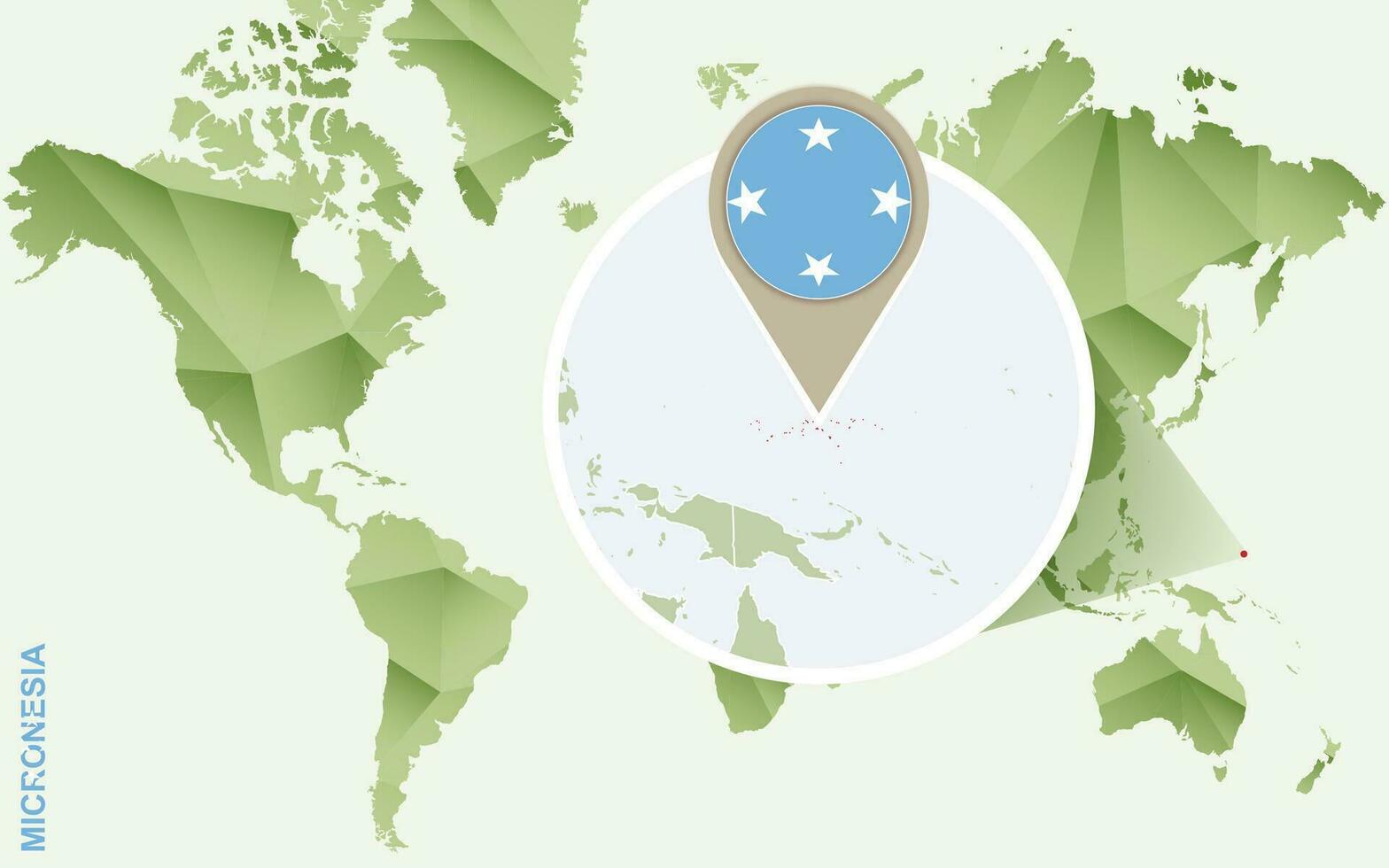 Infographic for Micronesia, detailed map of Micronesia with flag. vector