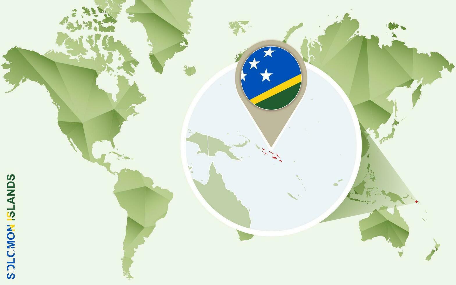 Infographic for Solomon Islands, detailed map of Solomon Islands with flag. vector