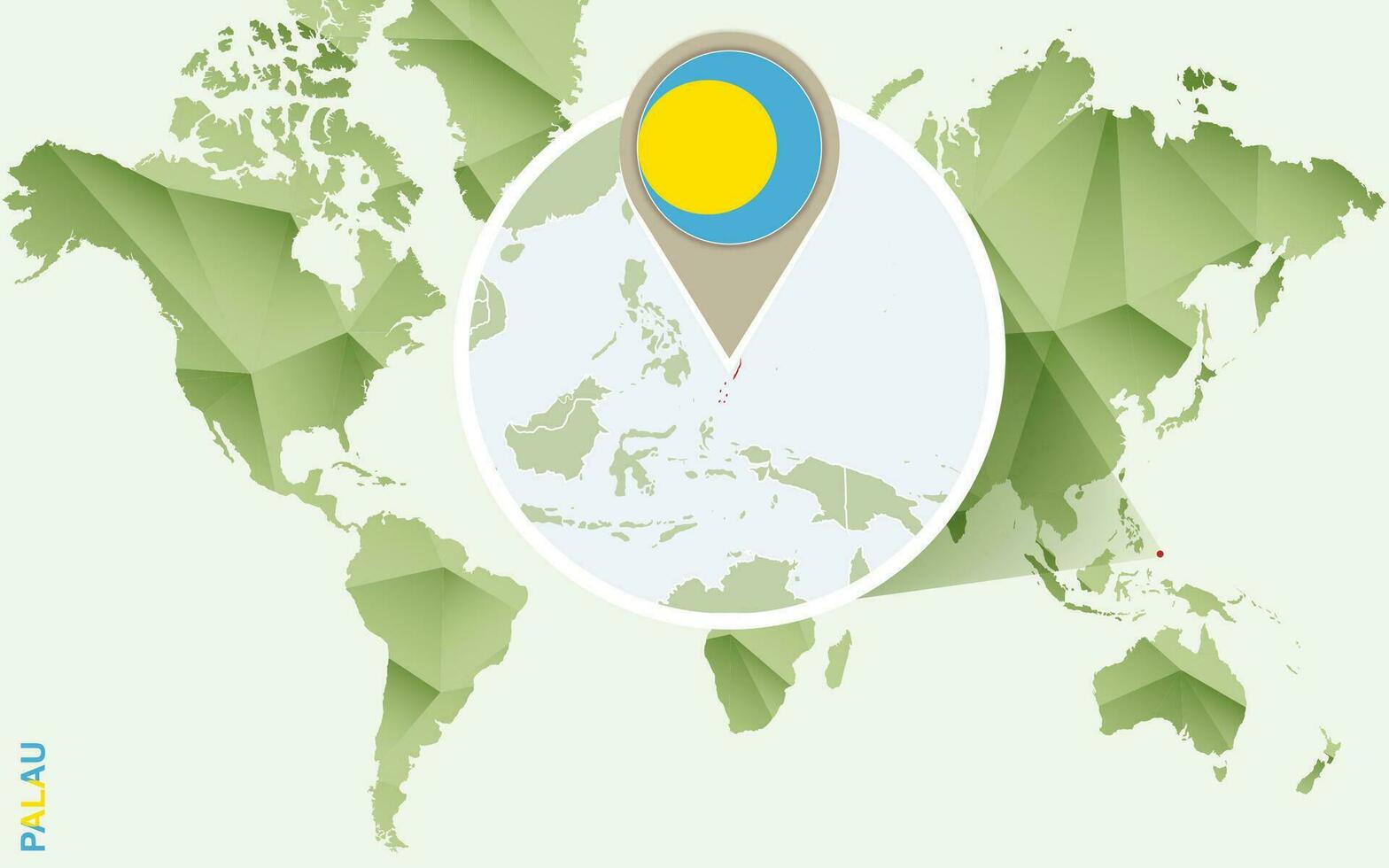 Infographic for Palau, detailed map of Palau with flag. vector