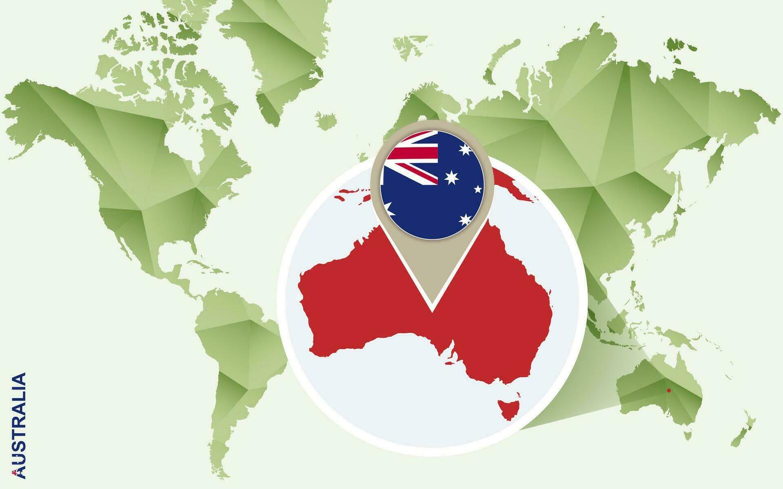Infographic for Australia, detailed map of Australia with flag. vector