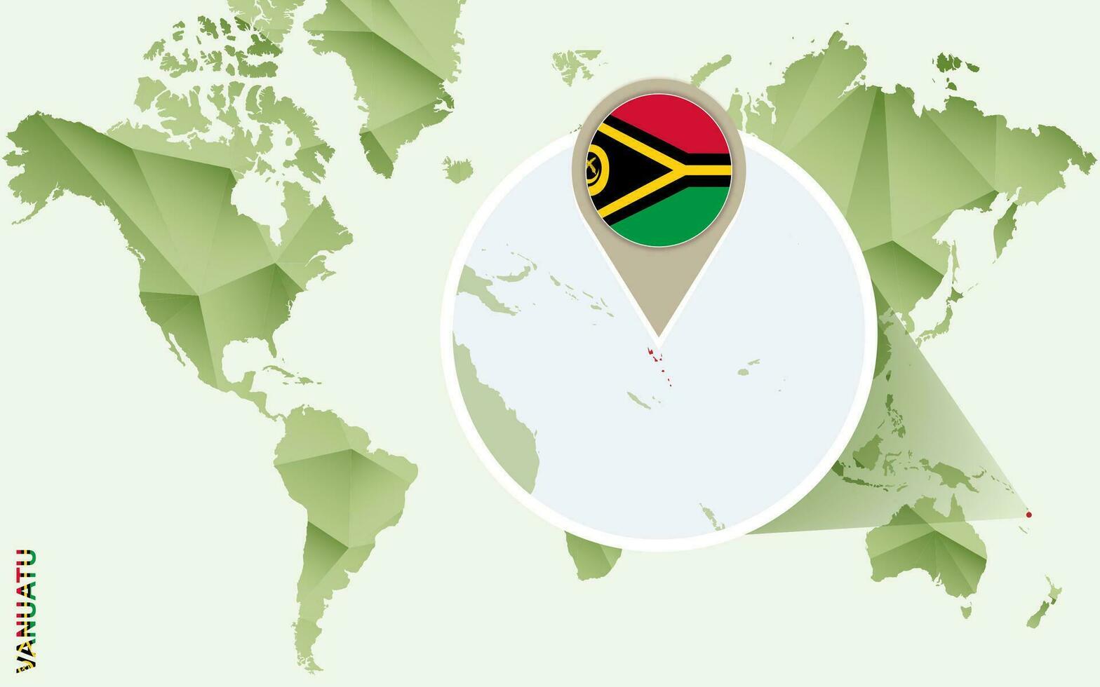 infografía para vanuatu, detallado mapa de vanuatu con bandera. vector
