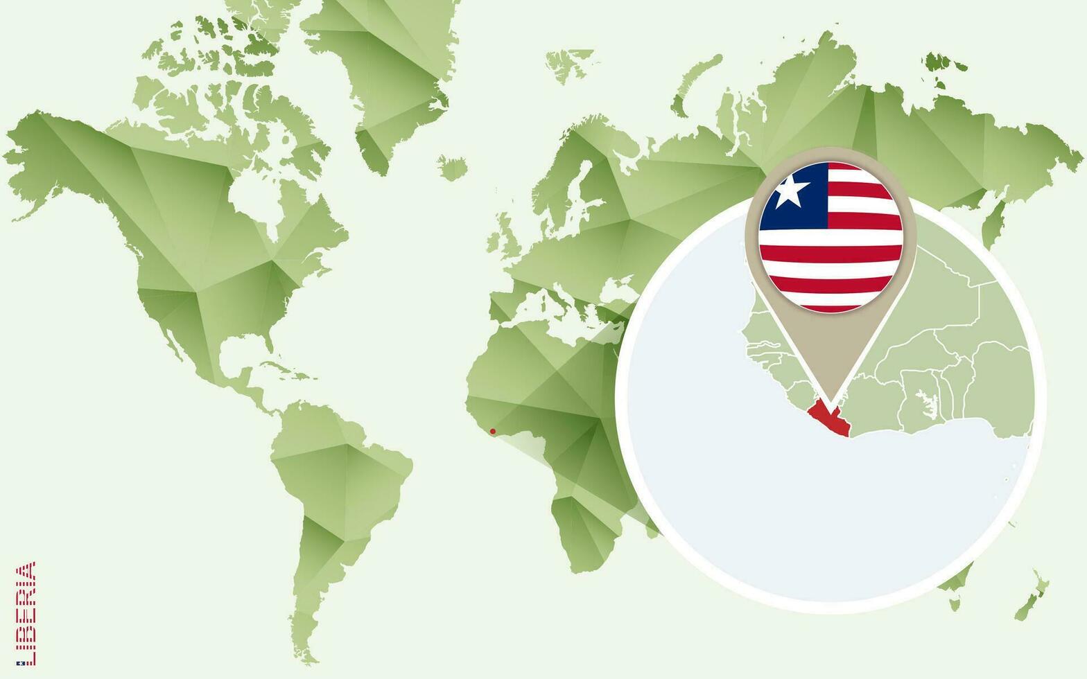 Infographic for Liberia, detailed map of Liberia with flag. vector