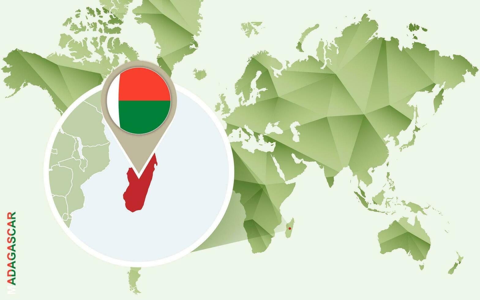 Infographic for Madagascar, detailed map of Madagascar with flag. vector