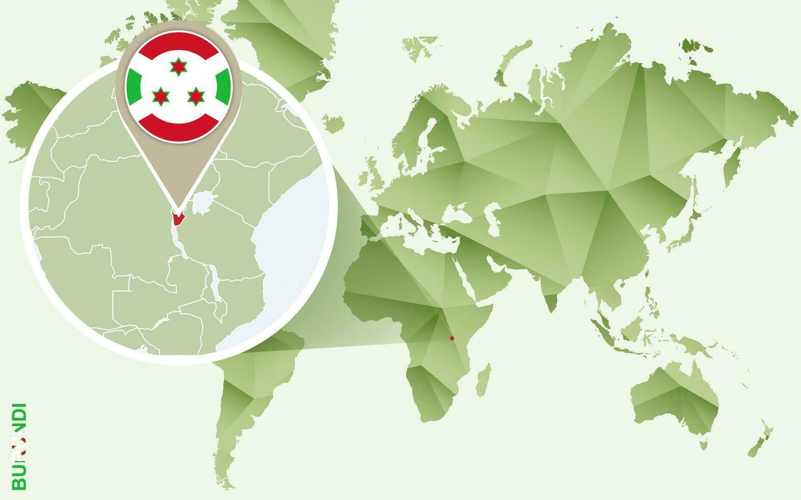 Infographic for Burundi, detailed map of Burundi with flag. vector