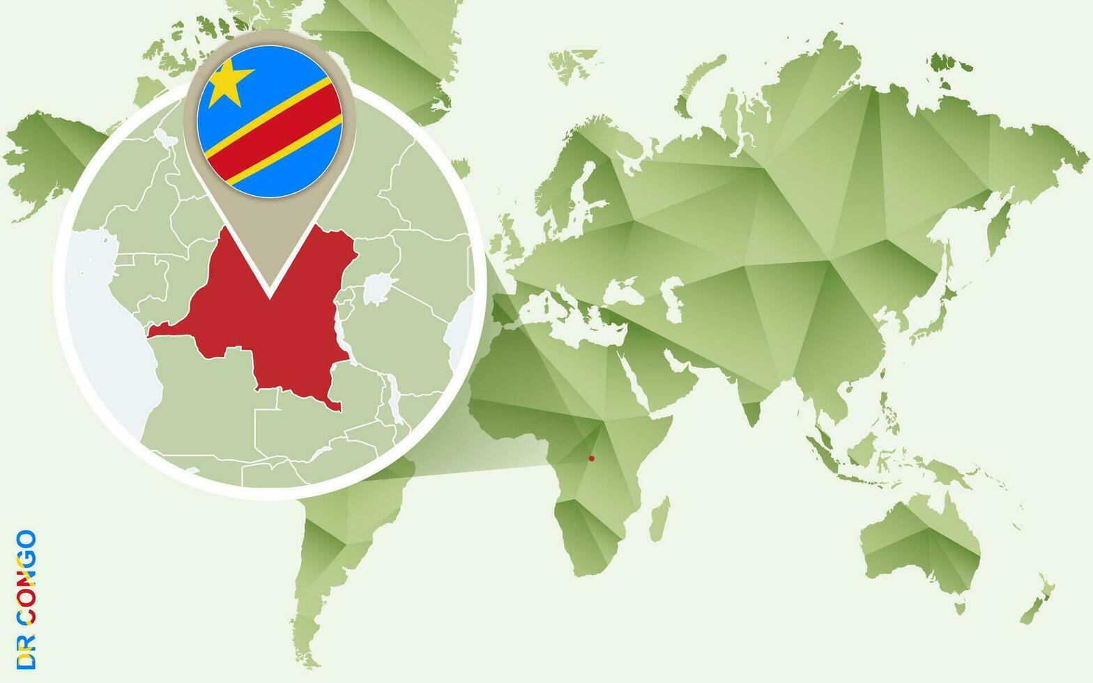 infografía para democrático república de el congo, detallado mapa de República Democrática del Congo con bandera. vector