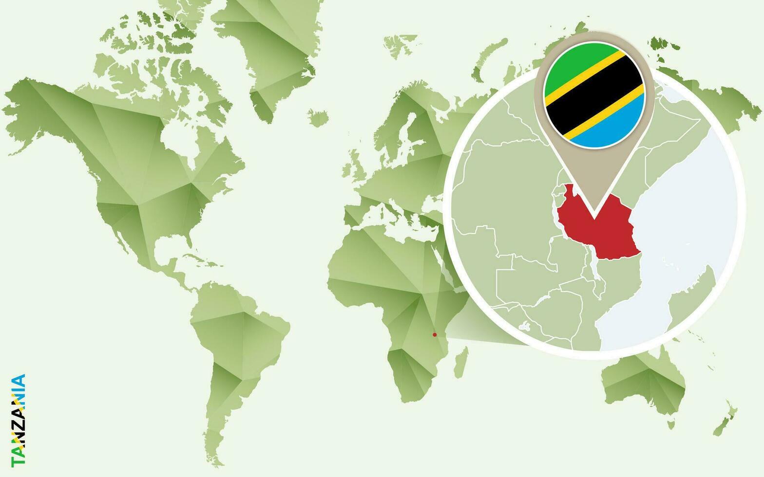 Infographic for Tanzania, detailed map of Tanzania with flag. vector
